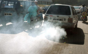 vehicles emitting smoke