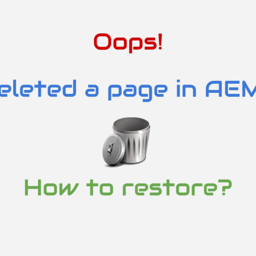 restore deleted pages in AEM