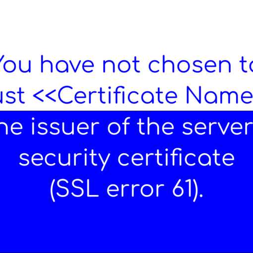SSL error 61