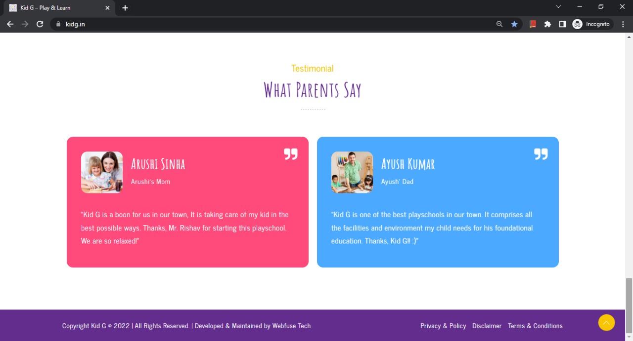 webfuse.in portfolio
